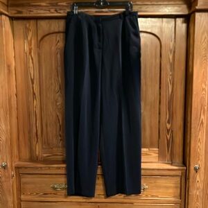 navy pants slacks pelted high waist pockets sz 14
